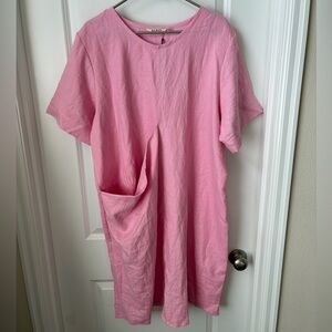 Pink Paris Linen Dress